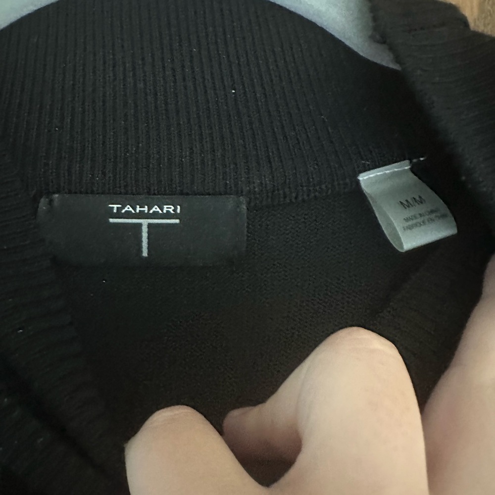 Tahari Black Ribbed Tank Top - Picture 2 of 2